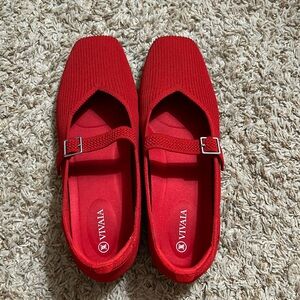 Vivaia red square toe Maryjane